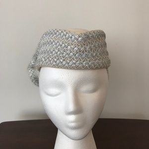 Women's Church Hat Pillbox Cream Sequined